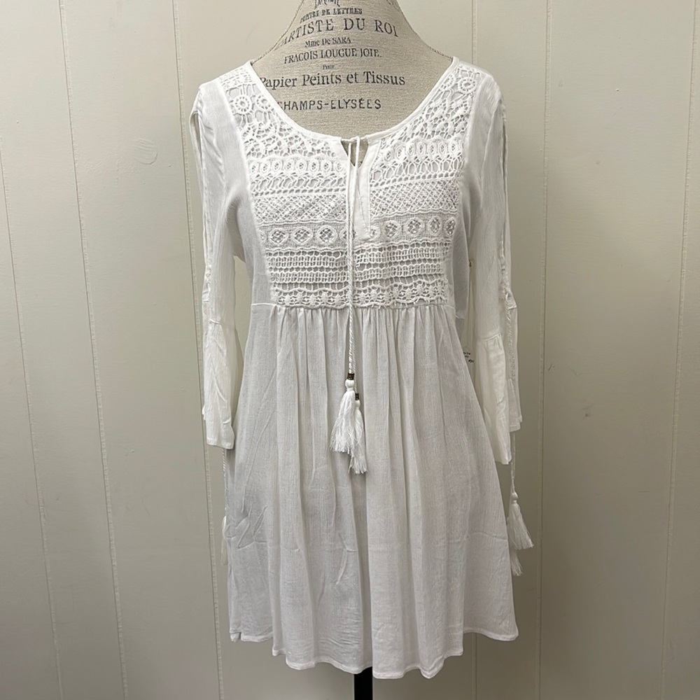 JOH Apparel white boho tunic top